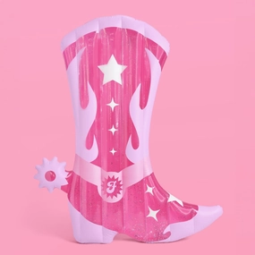 xo, Fetti Cowgirl Boot Pool Float - 6 ft Glitter | Last Rodeo Bachelorette Pool Decorations, Western Birthday Party Supplies, Space Cowboy, Nashville Bride Gift, Bday Favor