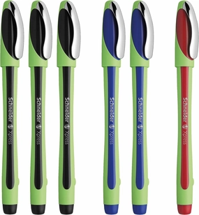 Xpress Fineliner Pens By Schneider, 0.8mm Fiber Tip, Includes 3 Black, 2 Blue, 1 Red