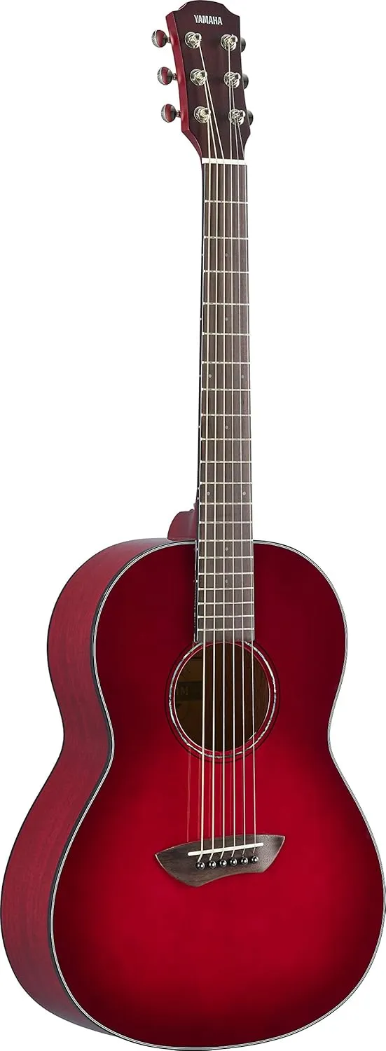 Yamaha CSF1M CRB Parlor Size Acoustic Guitar with Hard Gig Bag, Crimson Red Burst