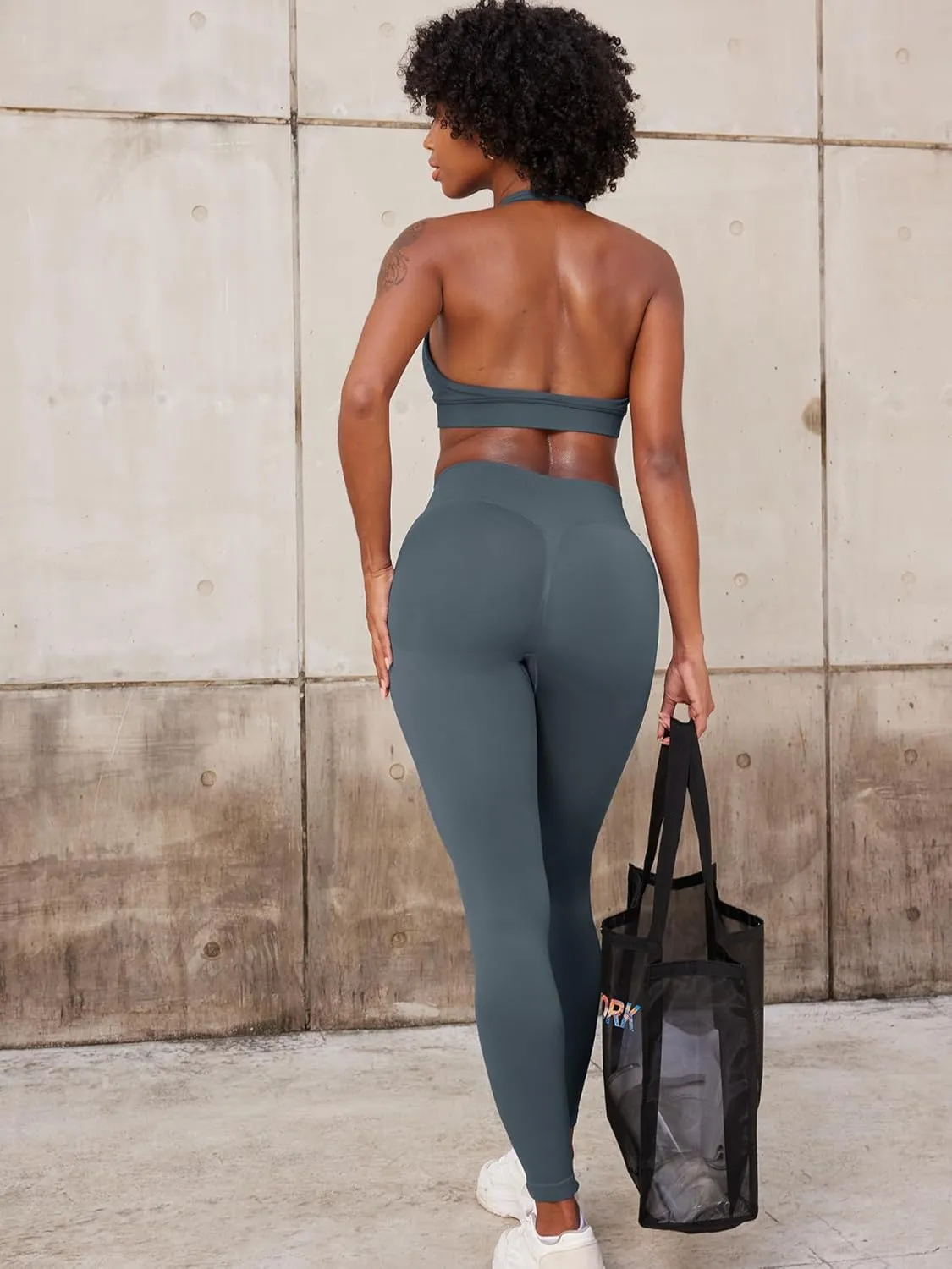 YEOREO SoftHue Hidden Scrunch Butt Workout Leggings for Women Seamless Mid Low Waist 25" Impact Yoga Pants Tummy Control