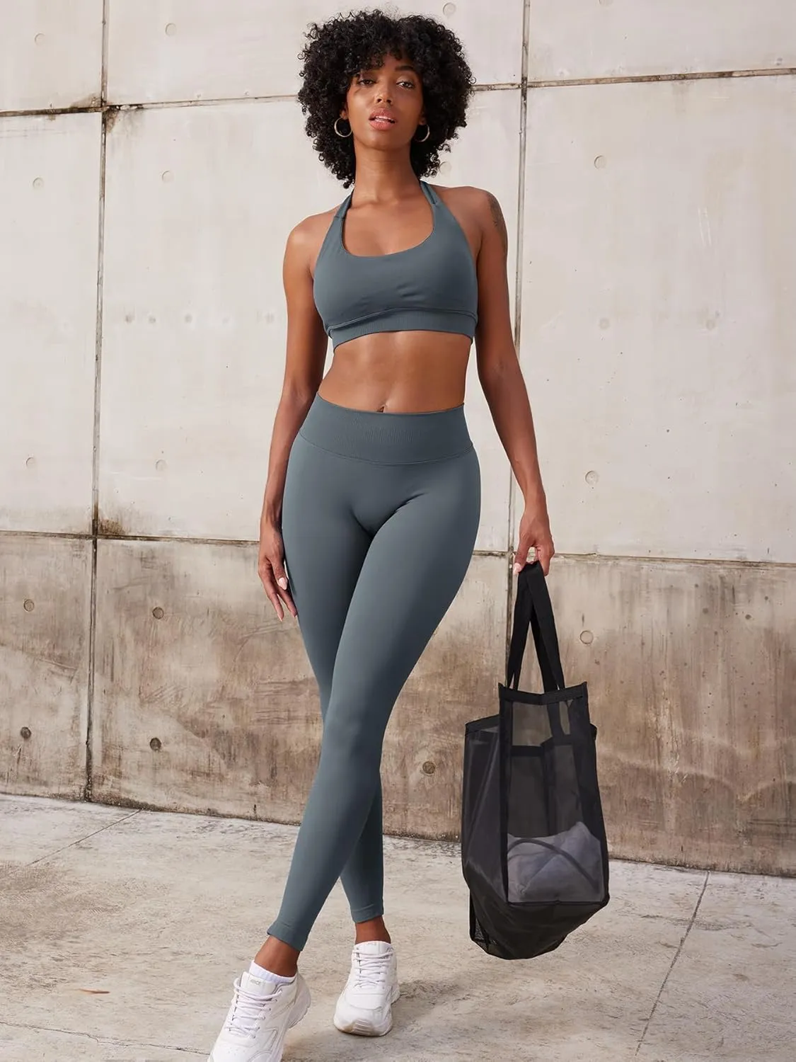 YEOREO SoftHue Hidden Scrunch Butt Workout Leggings for Women Seamless Mid Low Waist 25" Impact Yoga Pants Tummy Control