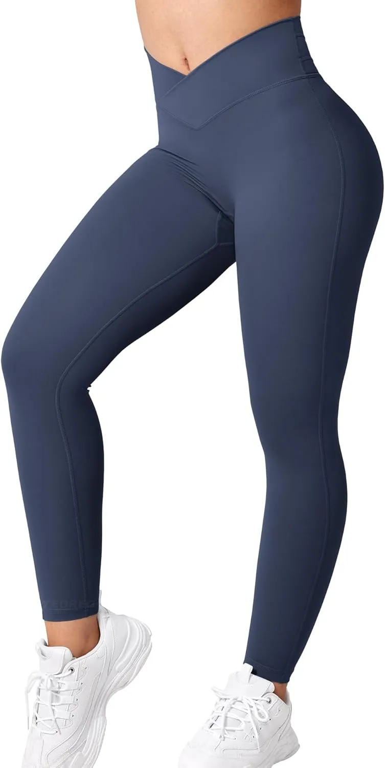 YEOREO Workout Leggings for Women Tummy Control Butt Lifting Leggings High Waisted Cross Waist Gym Yoga Compression Pants