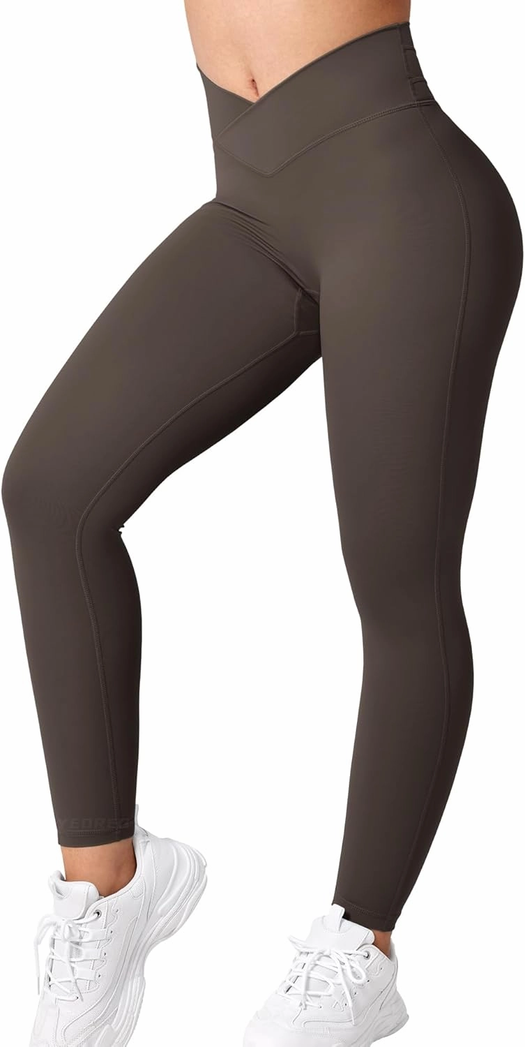 YEOREO Workout Leggings for Women Tummy Control Butt Lifting Leggings High Waisted Cross Waist Gym Yoga Compression Pants