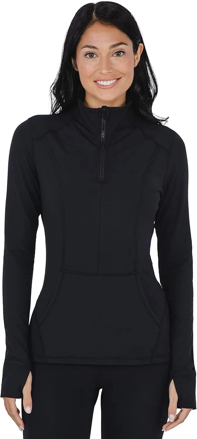 Yogalicious Nude Tech Half Zip Long Sleeve Jacket with Front Pockets
