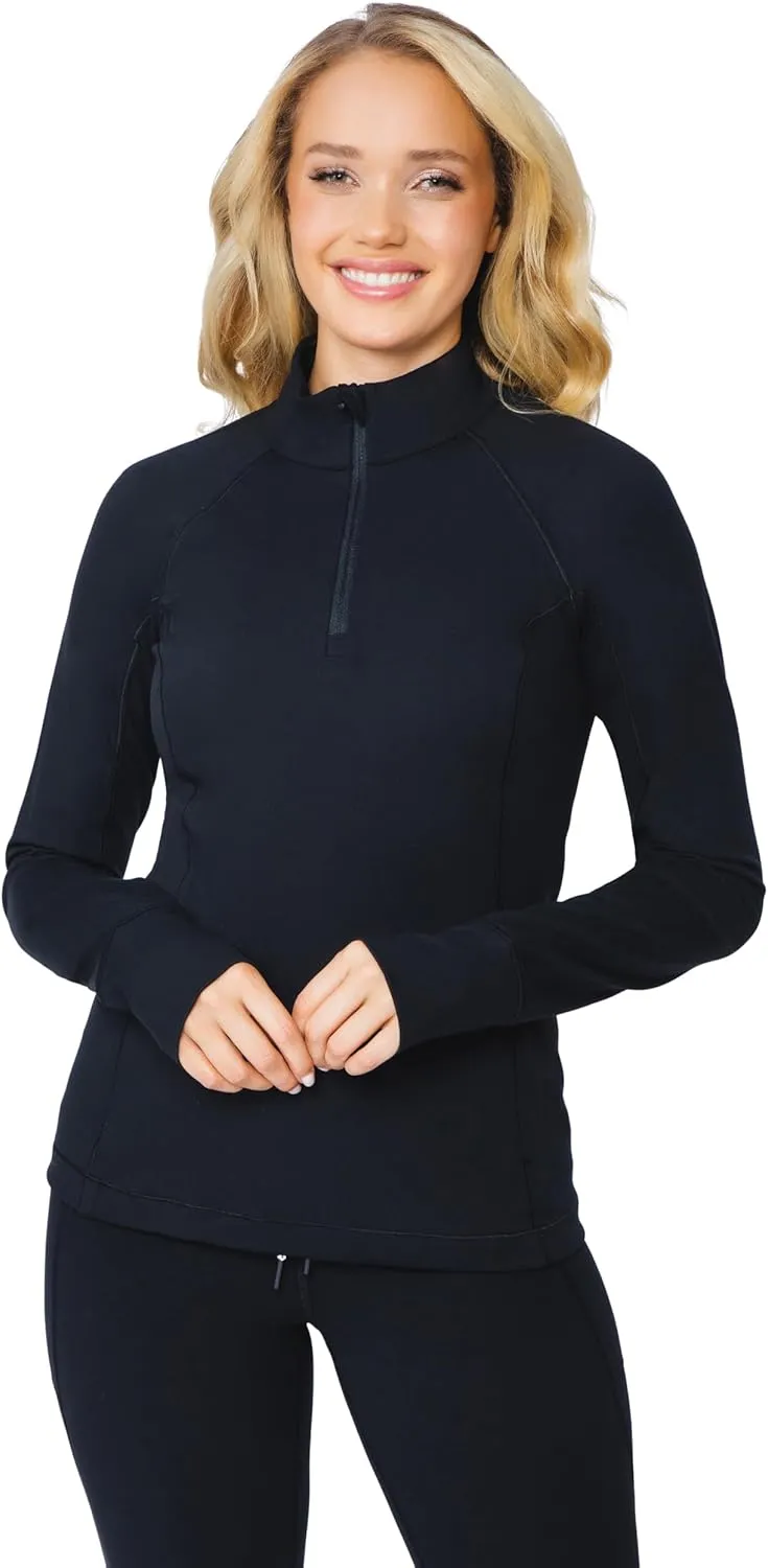 Yogalicious Nude Tech Half Zip Long Sleeve Jacket with Front Pockets