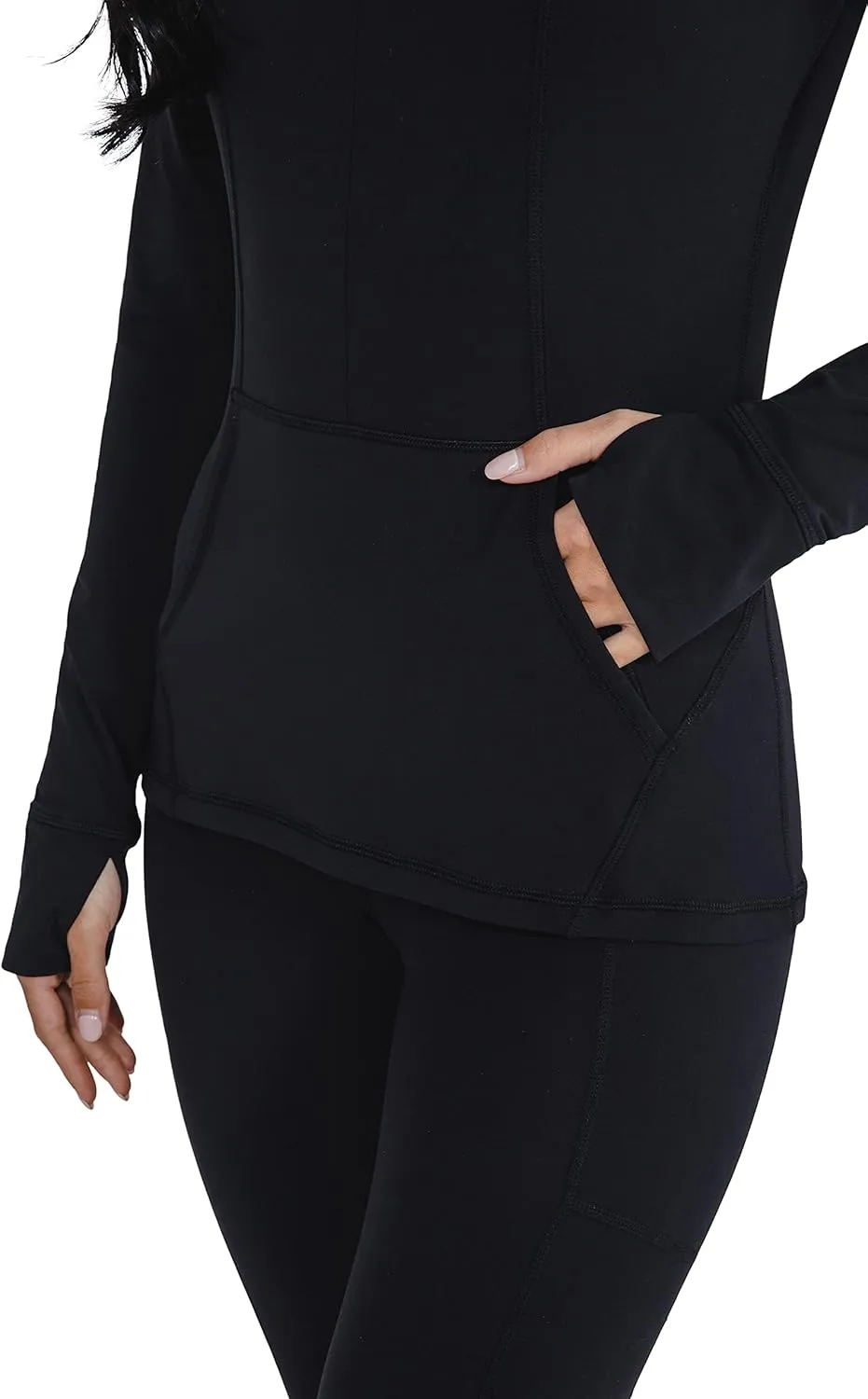 Yogalicious Nude Tech Half Zip Long Sleeve Jacket with Front Pockets