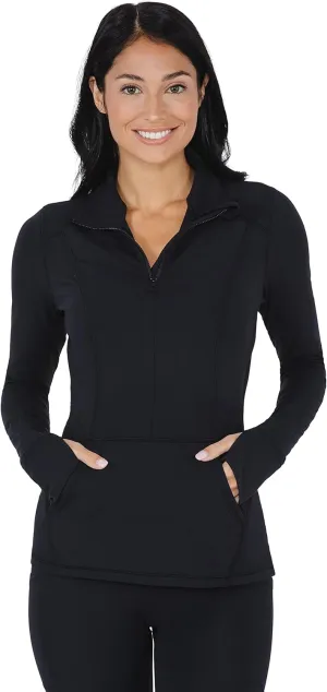 Yogalicious Nude Tech Half Zip Long Sleeve Jacket with Front Pockets