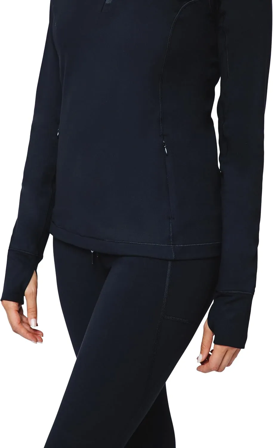 Yogalicious Nude Tech Half Zip Long Sleeve Jacket with Front Pockets