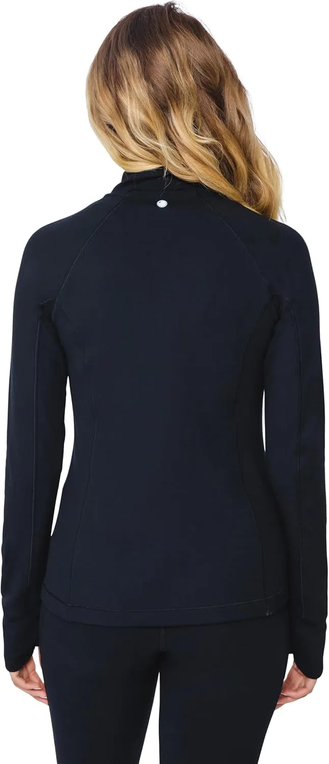 Yogalicious Nude Tech Half Zip Long Sleeve Jacket with Front Pockets