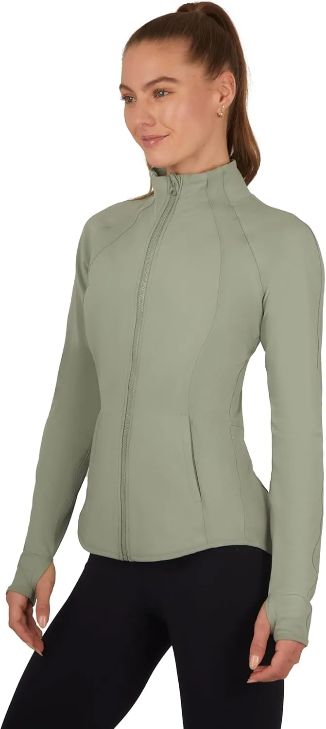 Yogalicious Womens Ultra Soft Lightweight Full Zip Yoga Jacket with Pockets