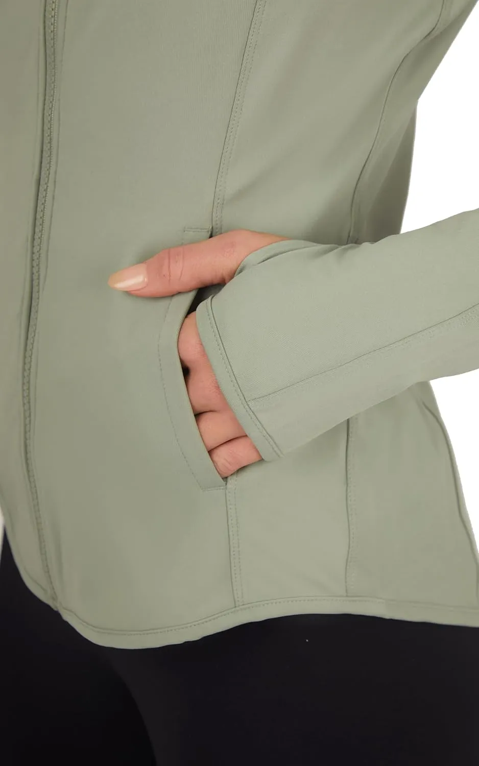 Yogalicious Womens Ultra Soft Lightweight Full Zip Yoga Jacket with Pockets