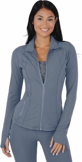 Yogalicious Womens Ultra Soft Lightweight Full Zip Yoga Jacket with Pockets