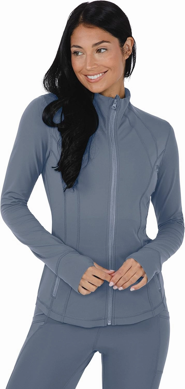 Yogalicious Womens Ultra Soft Lightweight Full Zip Yoga Jacket with Pockets