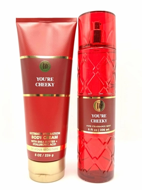 You're Cheeky Ultimate Hydration Body Cream and Fine Fragrance Mist Set, 8 oz Each, 24 Hour Moisture with Shea Butter