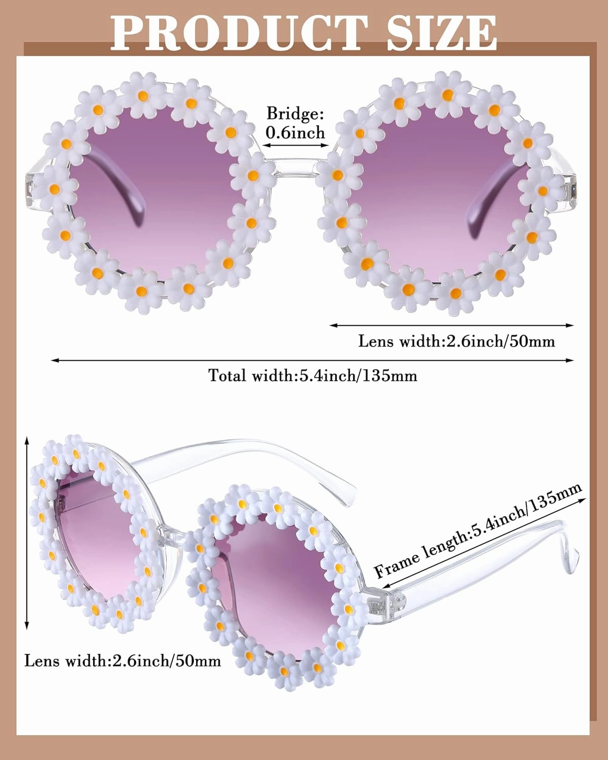 Yunsailing 12 Pairs Daisy Sunglasses for Women cute Retro Flower Sunglasses for Adult Pink Disco Party Accessories