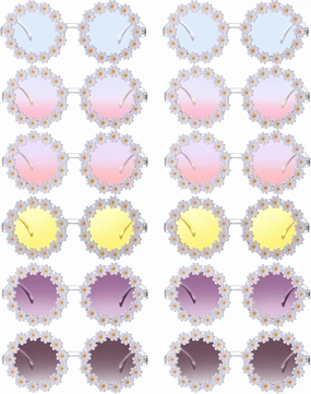 Yunsailing 12 Pairs Daisy Sunglasses for Women cute Retro Flower Sunglasses for Adult Pink Disco Party Accessories