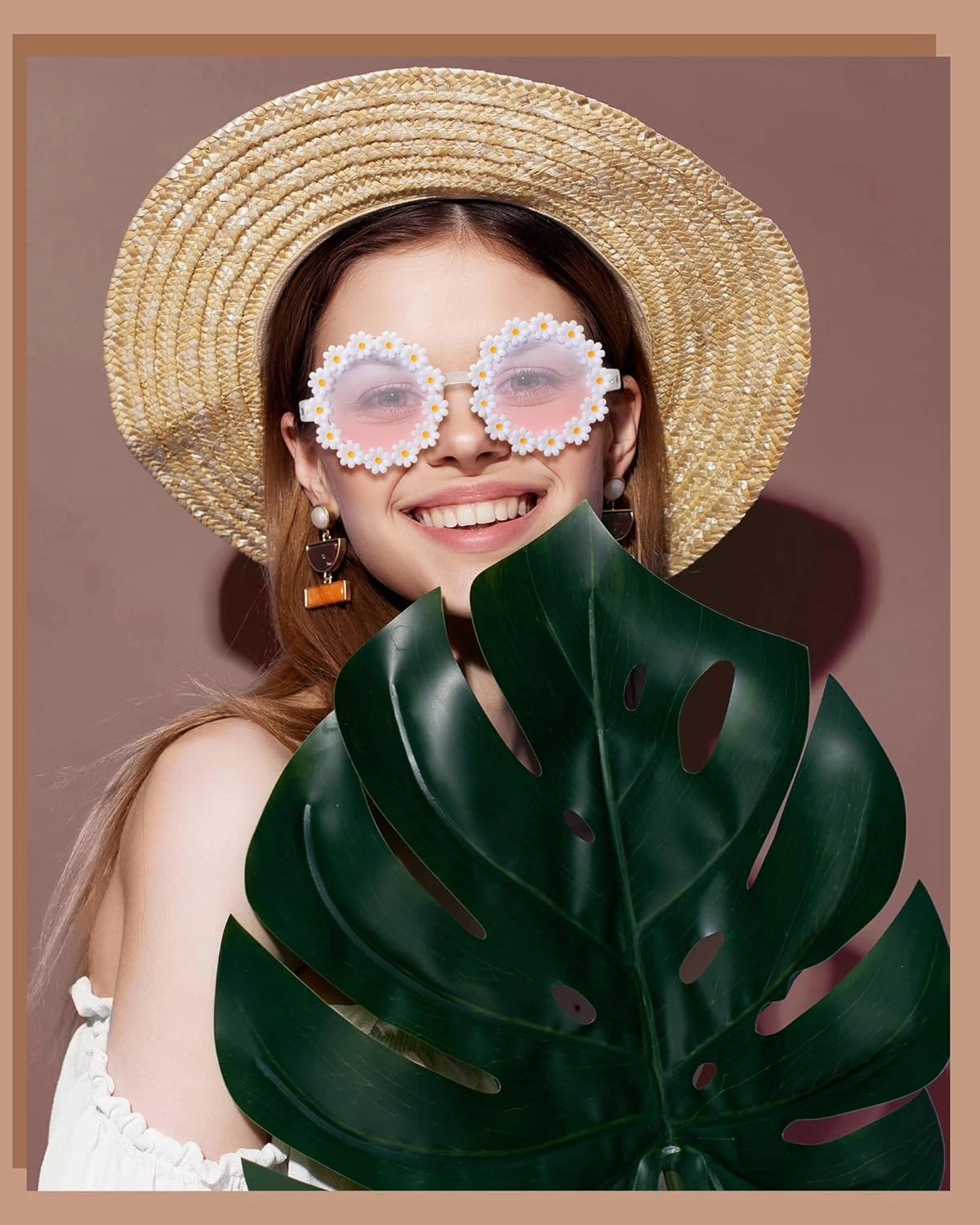 Yunsailing 12 Pairs Daisy Sunglasses for Women cute Retro Flower Sunglasses for Adult Pink Disco Party Accessories