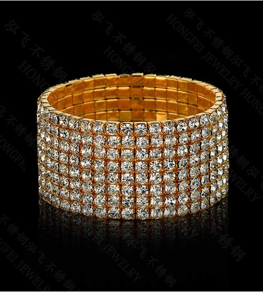 Zealmer Sparkle Multicolor Rhinestone Stackable Stretch Bracelets for Women
