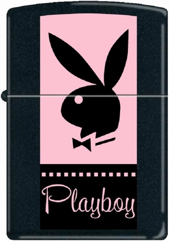 Zippo Lighter -for Playboy Rabbit Head Design Bunny Logo Pink Black Matte Windproof Lighter #Z5326