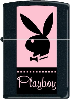 Zippo Lighter -for Playboy Rabbit Head Design Bunny Logo Pink Black Matte Windproof Lighter #Z5326